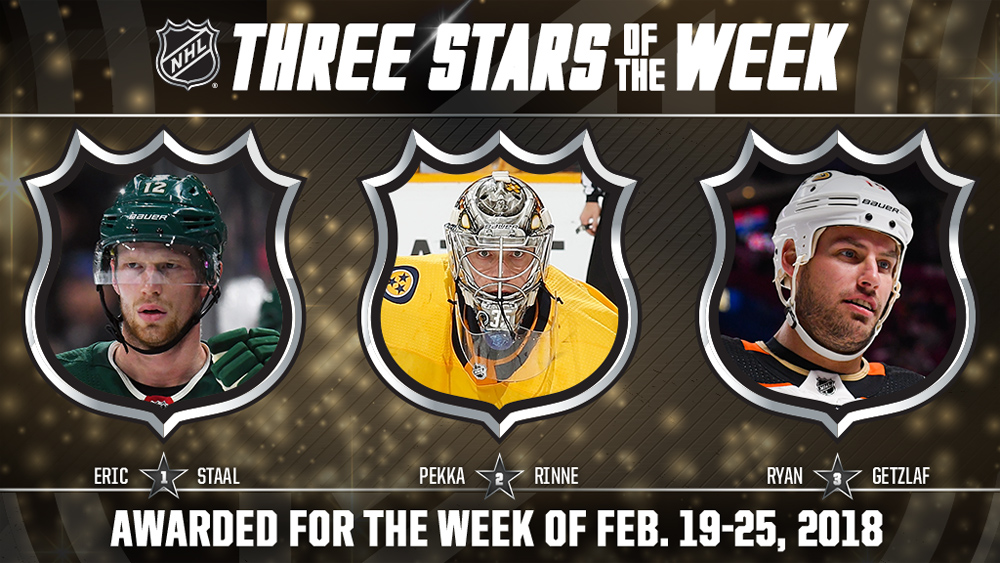 Stars of the Week, Staal, Rinne, Getzlaf