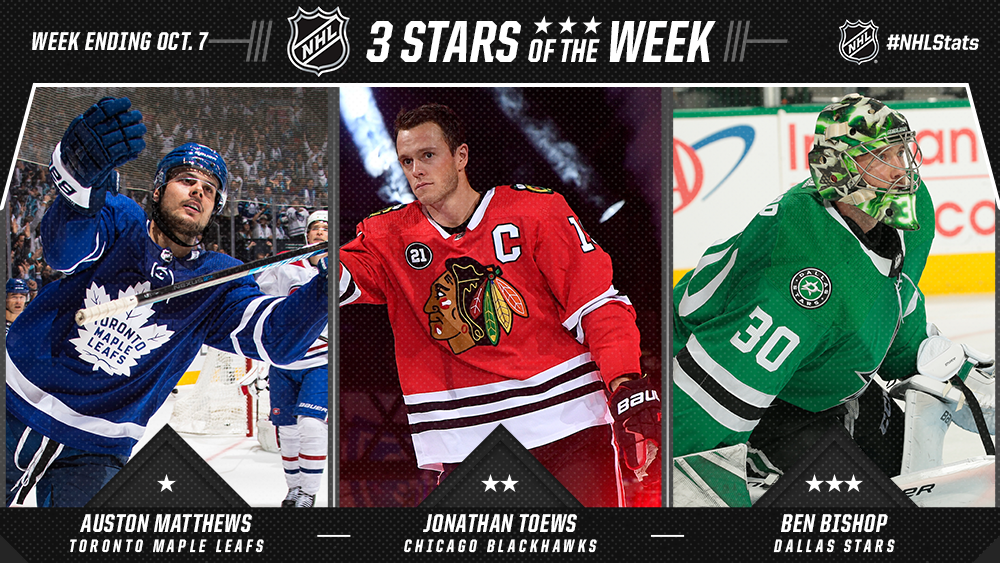 Stars of the Week, Matthews, Toews, Bishop