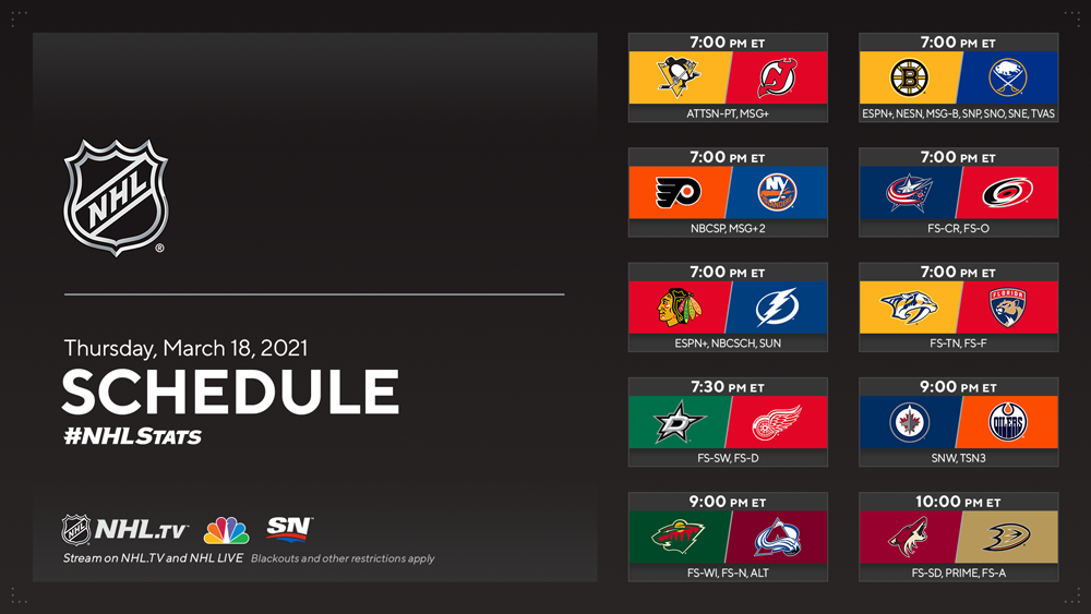 Hey, everyone, it's time for another NHL schedule update! - St