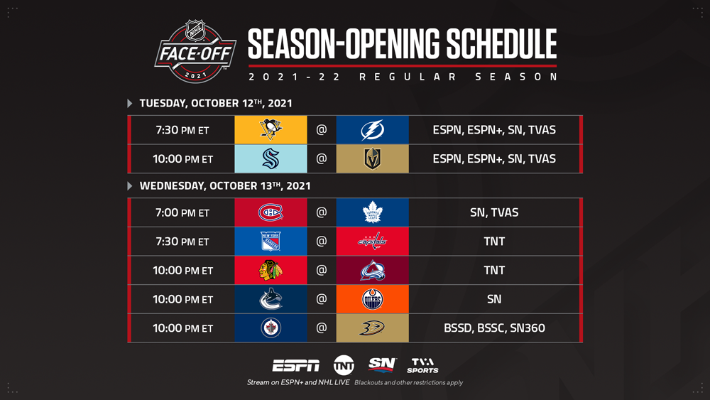When does the NHL regular season start? Opening games, schedule, dates for  all 32 teams entering 2022-23