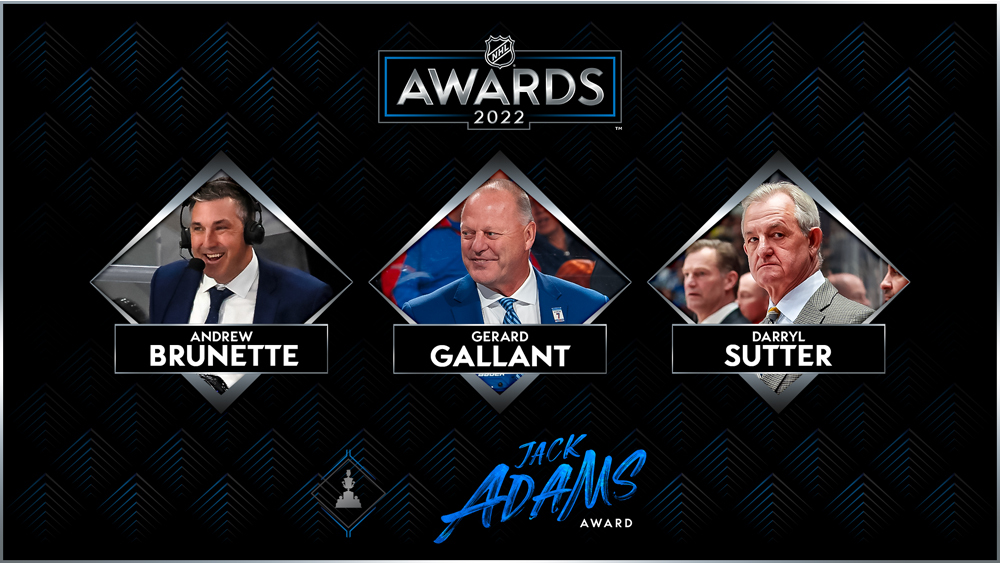 Brunette Gallant Sutter Jack Adams Award Finalists NHL Awards