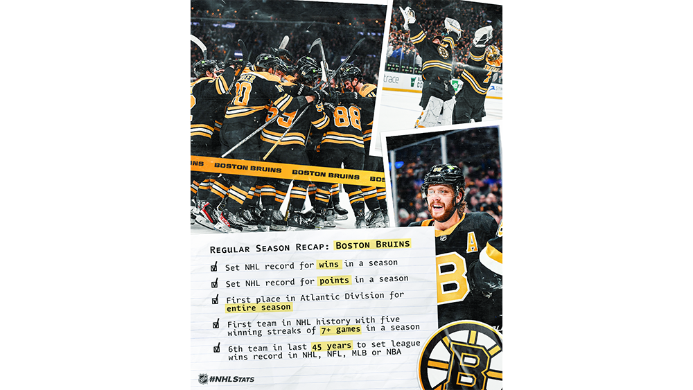 Boston Bruins Most Wins Points 2023 Hoskey Pattern Print 3D