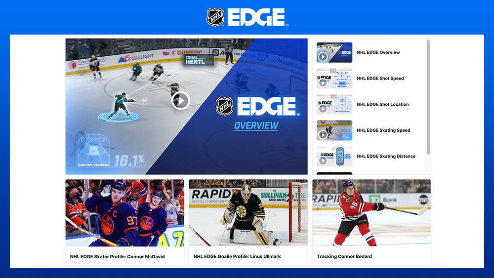 NHL EDGE, NHL App, NHL.com
