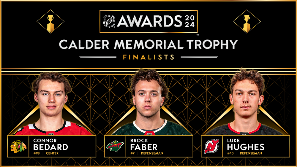 NHL News Blackhawks' Bedard, Wild's Faber and Devils' Hughes Voted Calder Trophy Finalists
