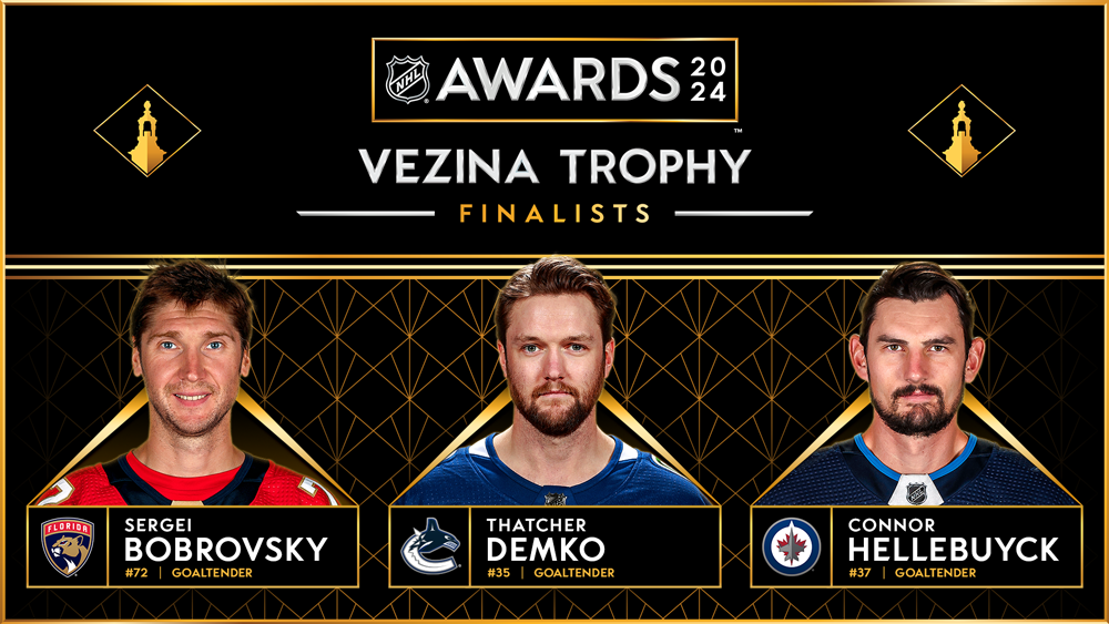 Vezina finalists Bobrovsky Demko Hellebuyck