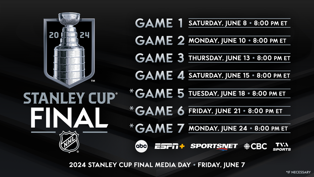 NHL announces Stanley Cup Final schedule