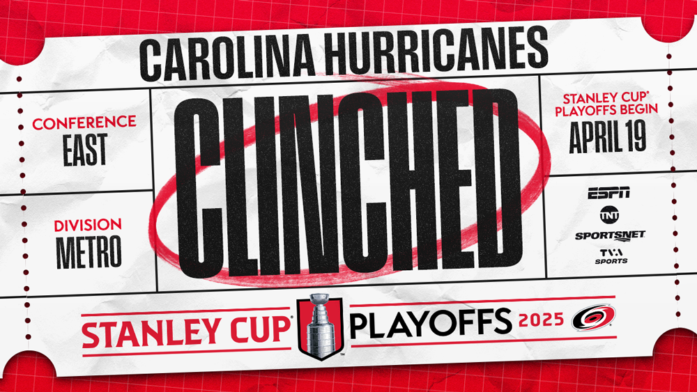 Hurricanes Clinch Franchise Record-Tying Seventh Straight Playoff Berth