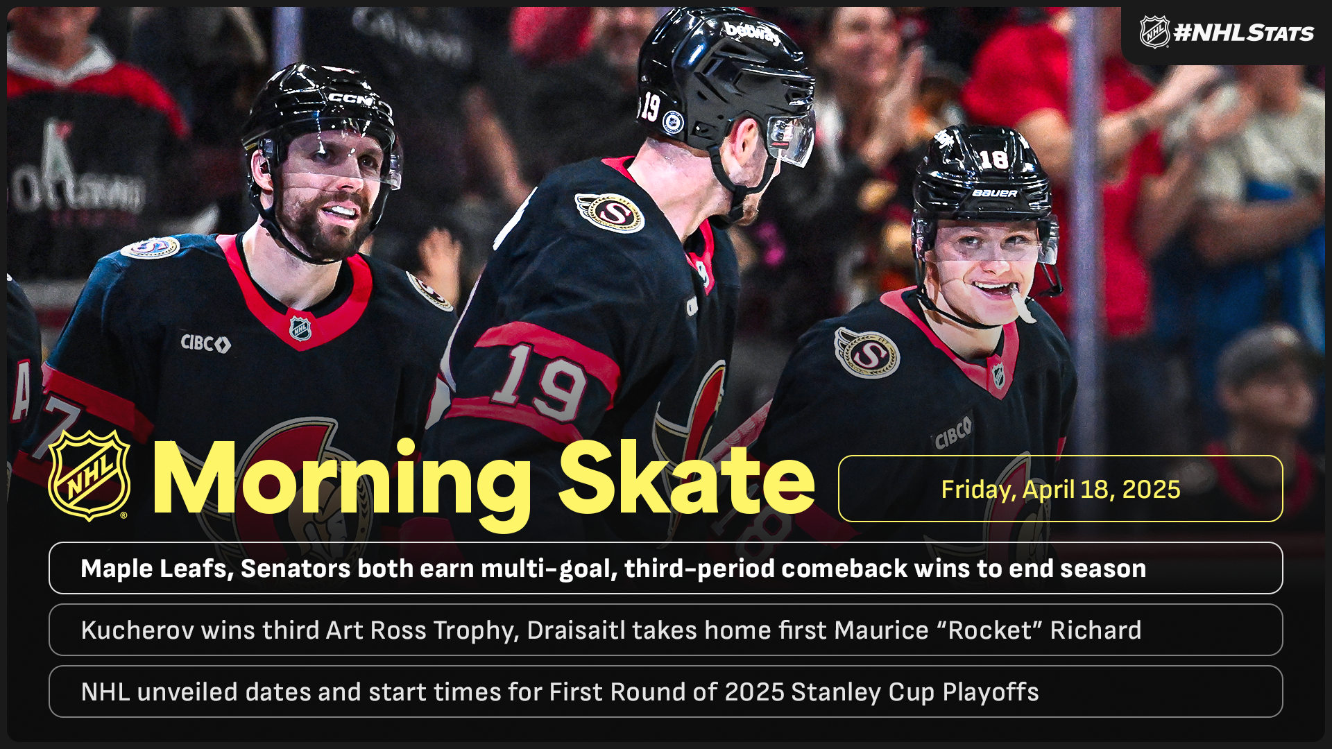 NHL.com Media Site - News - NHL Morning Skate – April 18, 2025