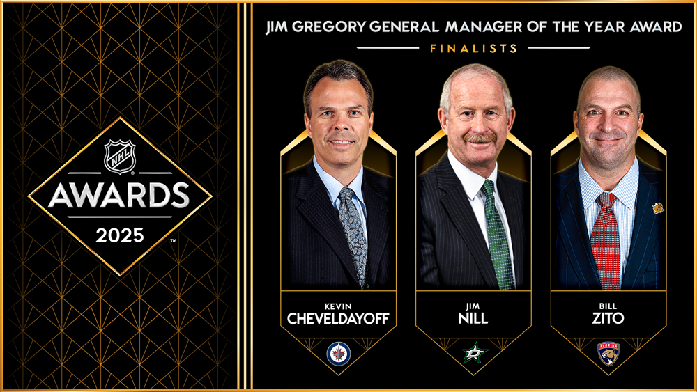 Jim Gregory finalists Cheveldayoff Nill Zito NHL Awards