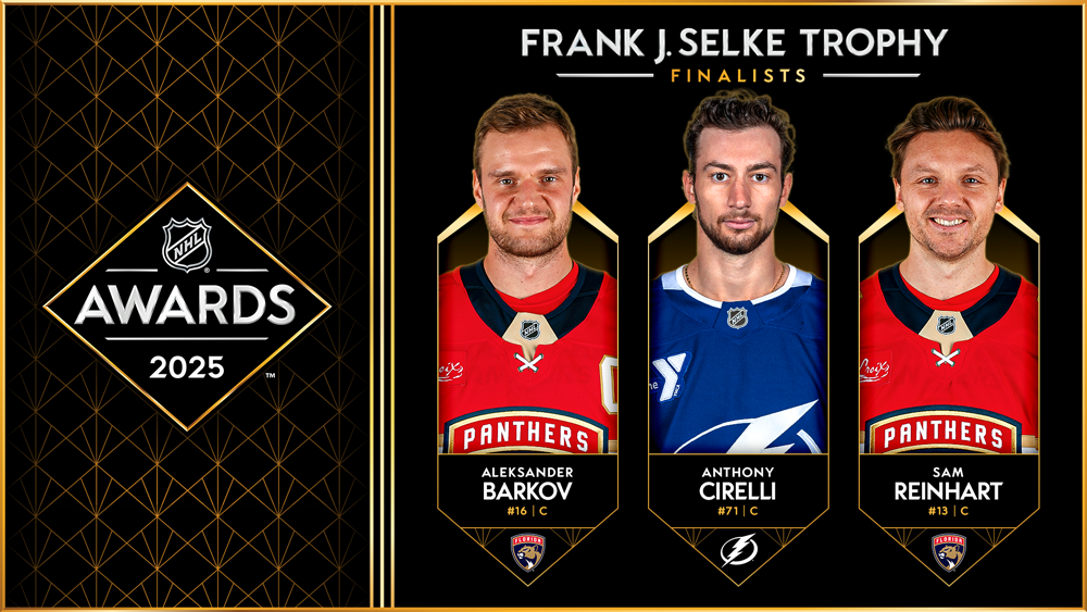 Selke Finalists, Barkov, Cirelli, Reinhart