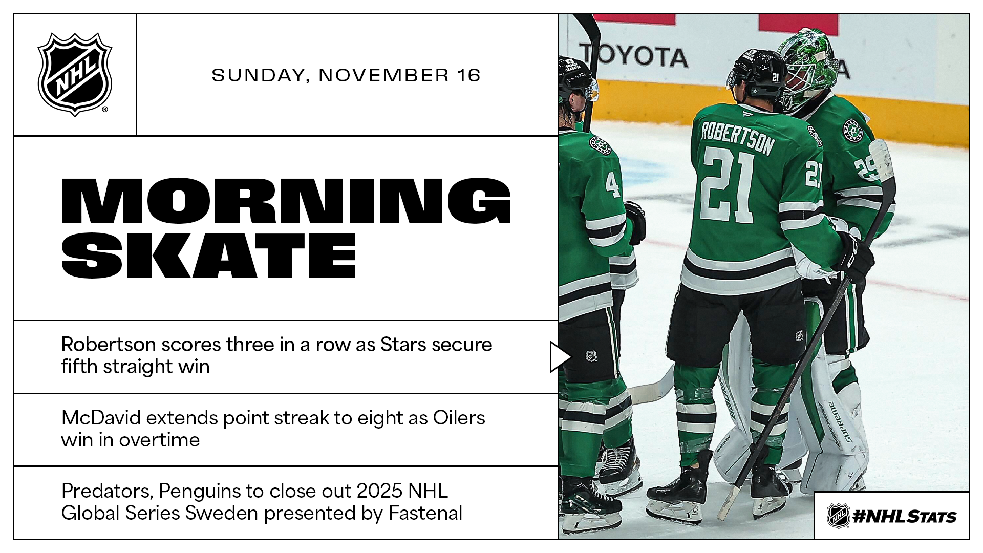 NHL Morning Skate – Nov. 16, 2025 