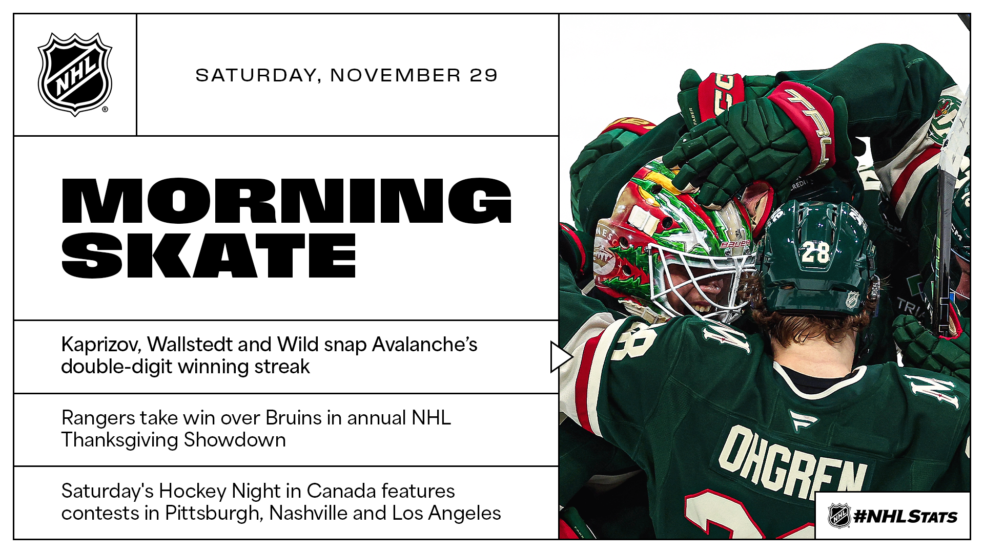 NHL Morning Skate – Nov. 29, 2025