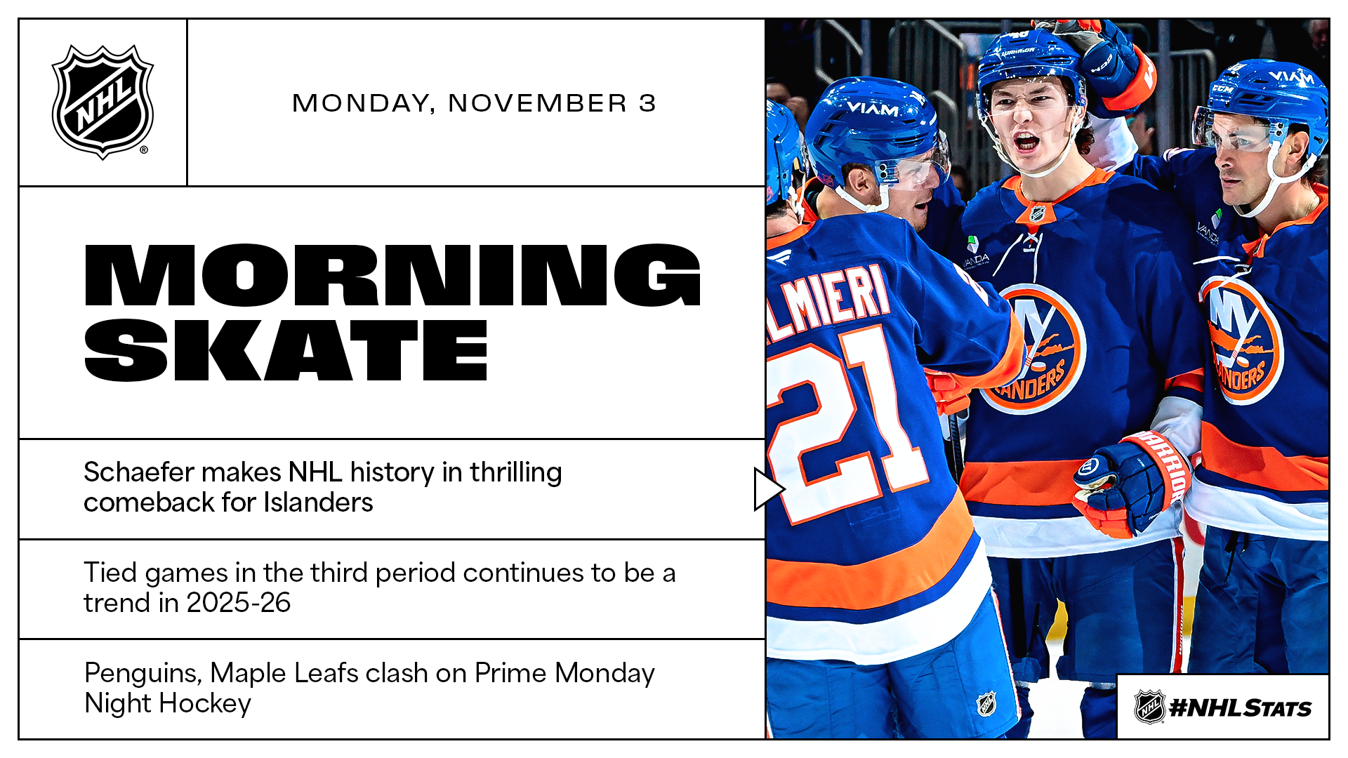 NHL Morning Skate – Nov. 3, 2025