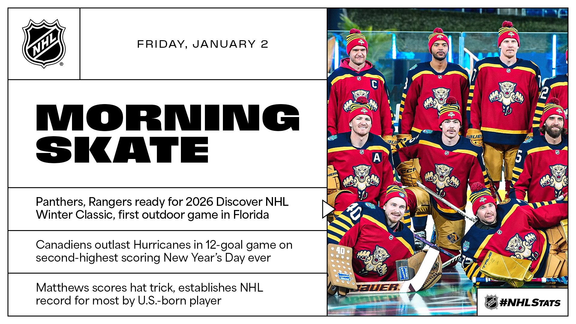 NHL Morning Skate – Jan. 2, 2026