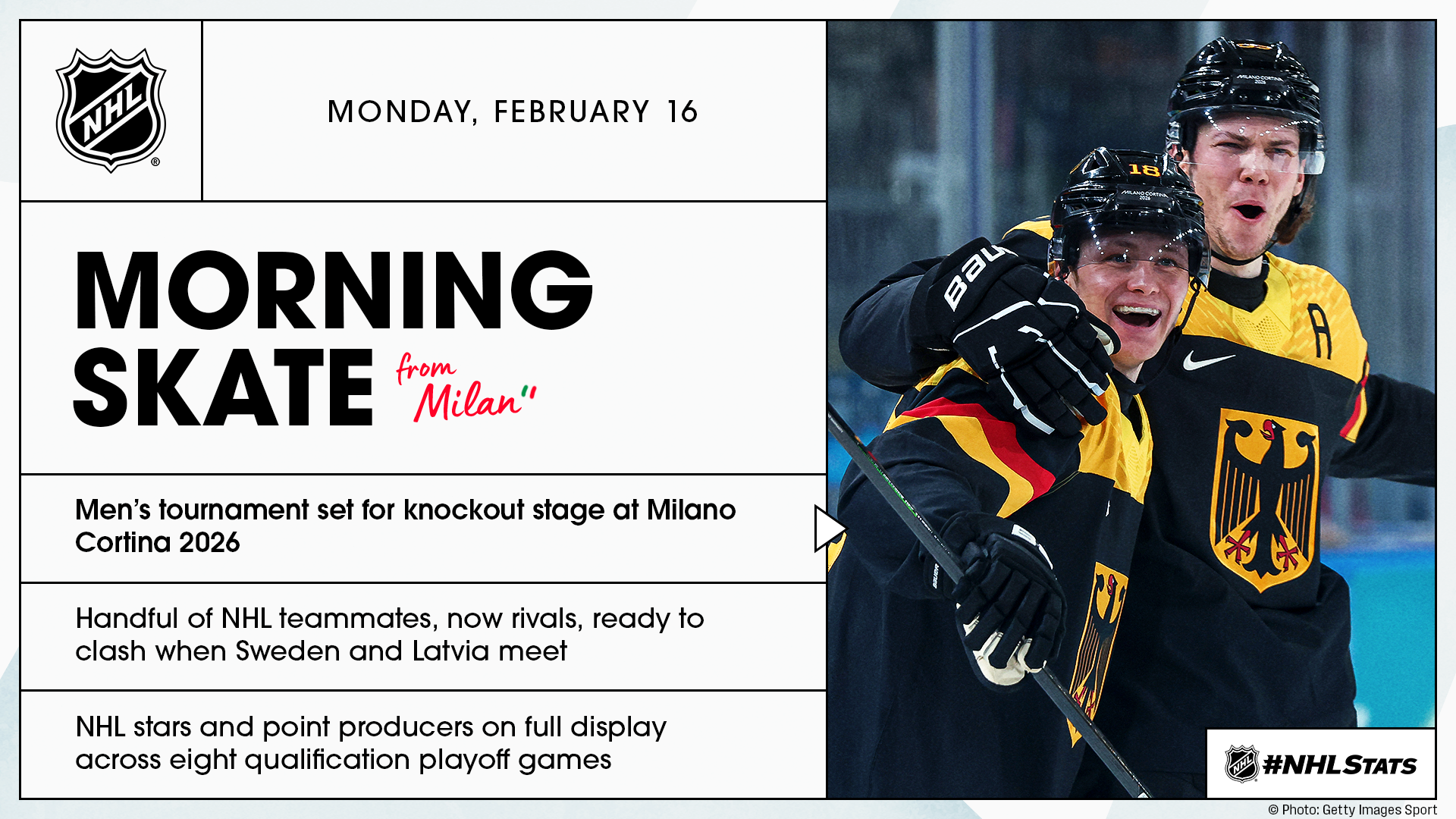 NHL Morning Skate from Milan – Feb. 16, 2026
