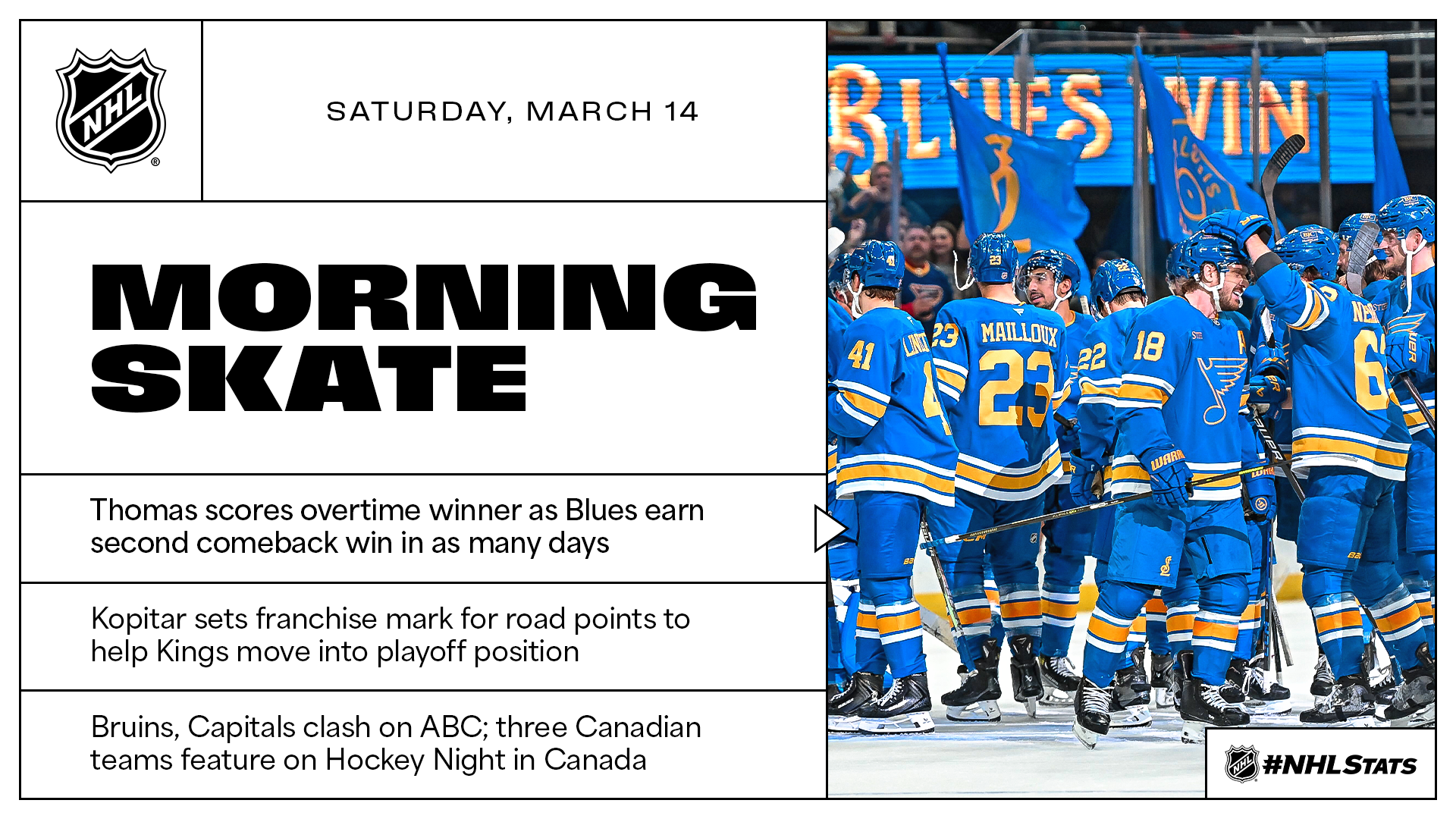 NHL Morning Skate – March 14, 2026