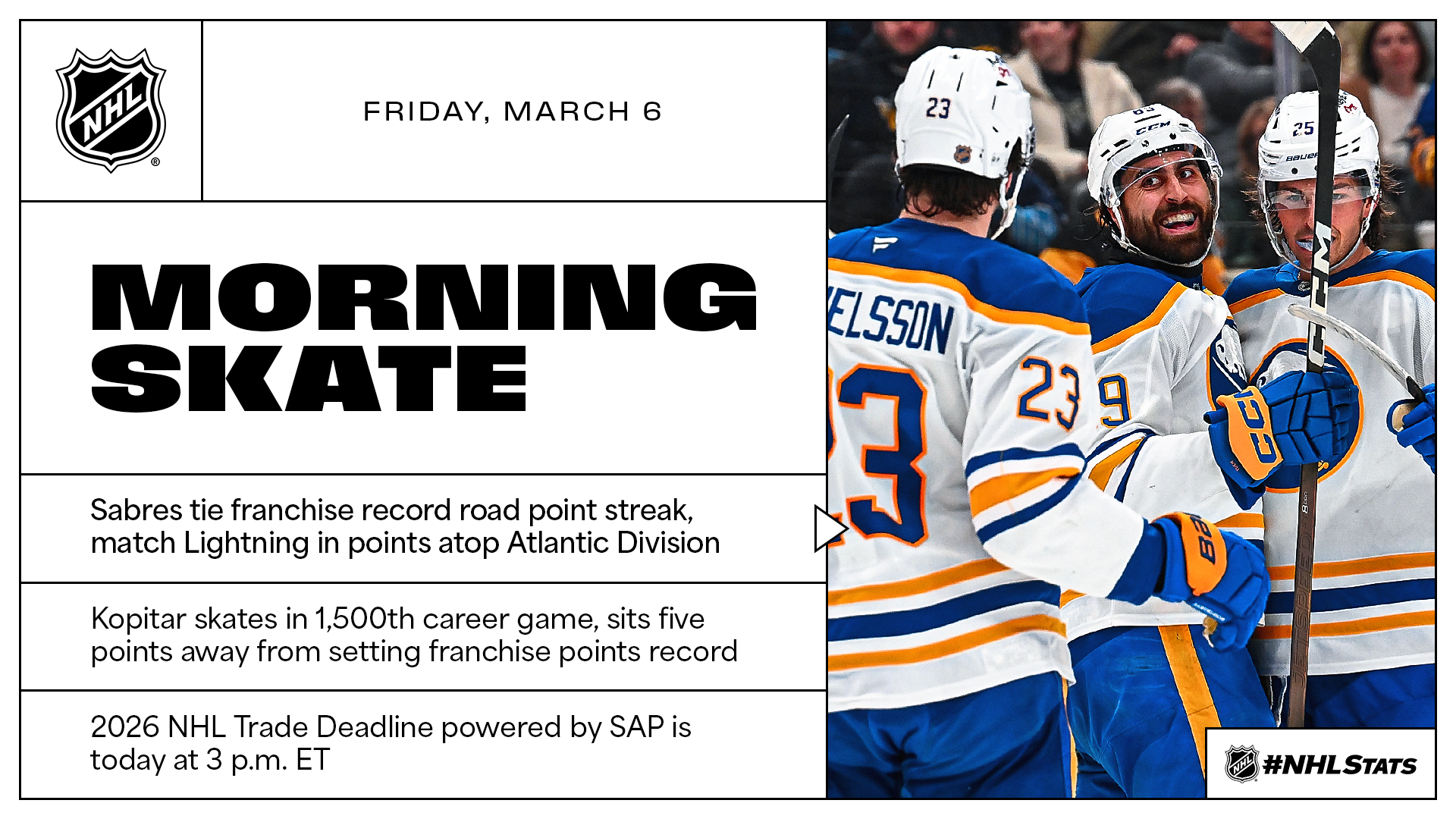 NHL Morning Skate – March 6, 2026